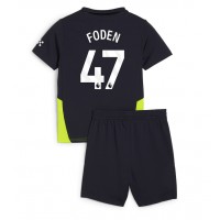 Maglie da calcio Manchester City Phil Foden #47 Seconda Maglia Bambino 2024-25 Manica Corta (+ Pantaloni corti)